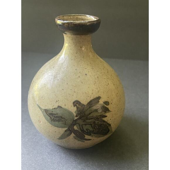 Vintage Studio Pottery Handcrafted Stonewear Speckled Artisan Bud Vase 4.5” - Picture 3 of 9